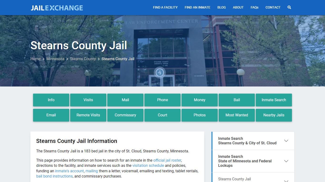 Stearns County Jail, MN Inmate Search, Information